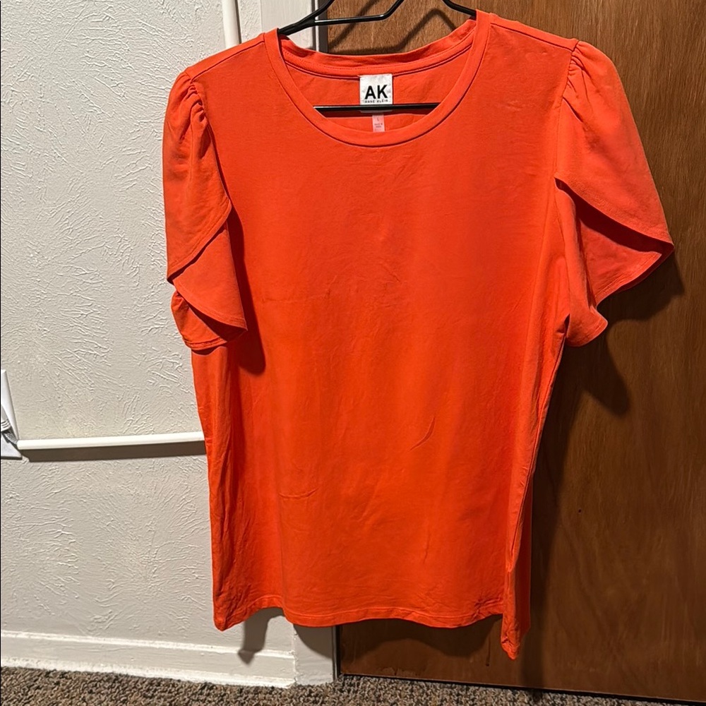 Anne Klein Orange Puff Sleeve Blouse